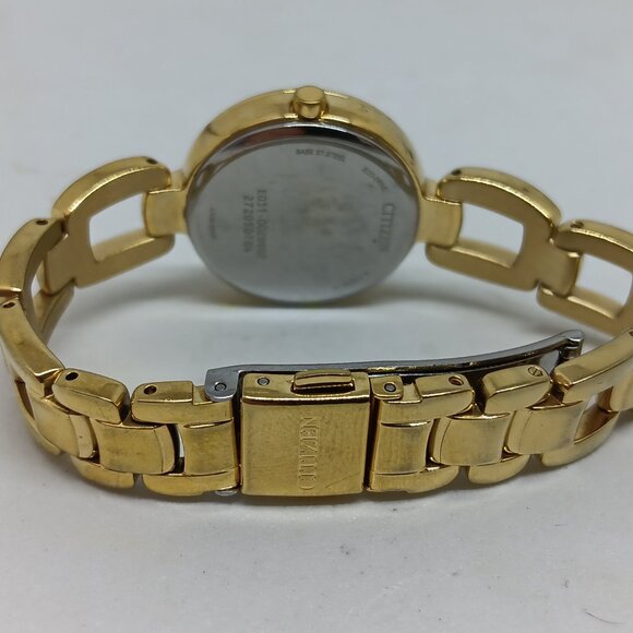 Citizen Eco-Drive EM1032-58E Women's 28mm Gold S/Steel Crystal Accent Watch - Picture 6 of 11